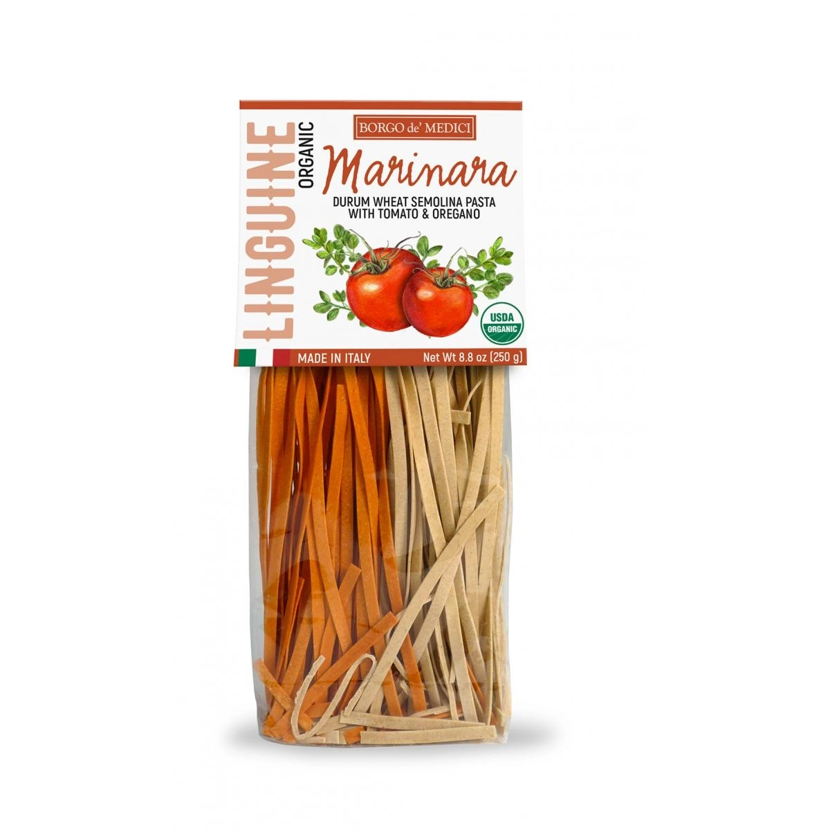 Linguine Organice Marinara cu Rosii Si Oregano Borgo Di Medici 250G 0